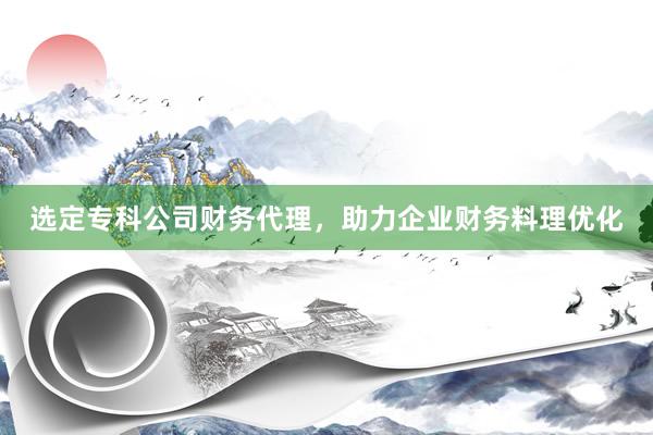 选定专科公司财务代理，助力企业财务料理优化