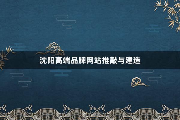 沈阳高端品牌网站推敲与建造
